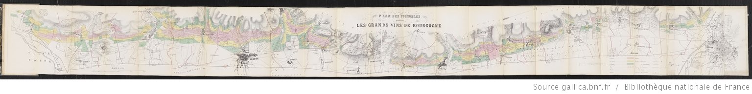 Plan statistique des vignobles produisant les grands vins de Bourgogne..., Casper et Marc, 1861, dit "plan de 1860"